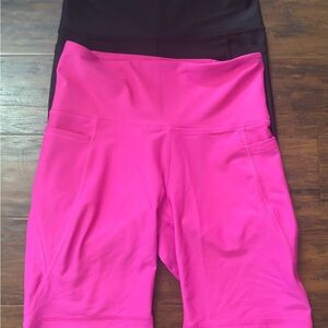 Old Navy Women's Vibrant Pink and Classic Black Bike Shorts